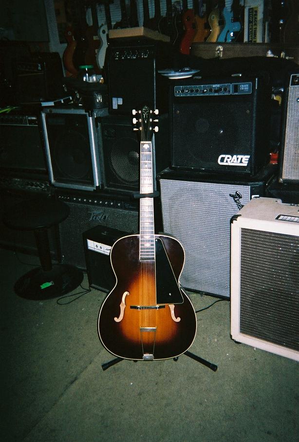 1930 Vega carved top, fancy, w' original case $1000 (like a 16" Gibson L-7) 