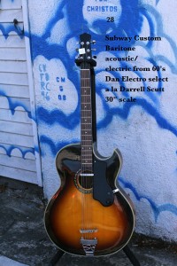 Subway Custom Baritone acoustic/electric '60's Dan Electro select a la Darrell Scott 30" scale