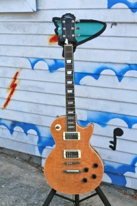 Stellar Les Paul, solid flame top, set neck, $300