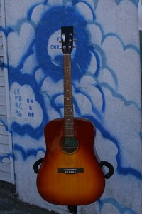 Morrell "D-18" ruby-burst solid spruce top $250