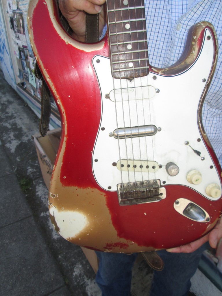 1965 Fender Strat candy apple red worn, comes w' original pickups $28K