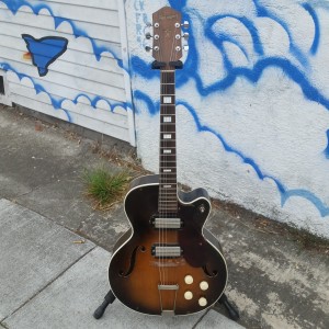 50's Harmony like "Gibson ES-175" - P-90 sound. Reset straight neck low action. $1600