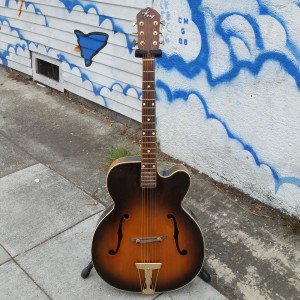 Big Kay jazz guitar like "Gibson cutaway L-7" reset straight neck. pickup optional gold hardware $800