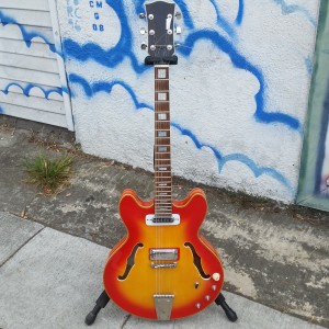 Subway Vox EKO NOS 1960 ES-330 style hollow body with P-90 style + strat pickup cherry burst