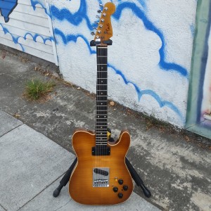 T. Smith custom flame body with birding hot rail Humbucker in neck  $750