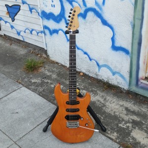 Subway custom stratford USA G&L Body circa 1980 22 fret neck ebony fret board 2 stat pickups with P-90 pickup in bridge phaze reversal push pull pot for middle pickup $400