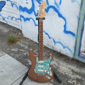 Subway Guitars strat copper tone with green pearl pickgard $275