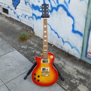 Lefty Les Paul cherry sunburst flame maple top 