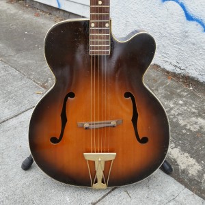 Big Kay jazz guitar like "Gibson cutaway L-7" reset straight neck. pickup optional gold hardware $800