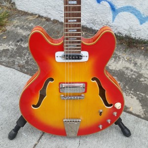 Subway Vox EKO NOS 1960 ES-330 style hollow body with P-90 style + strat pickup cherry burst