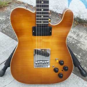 T. Smith custom flame body with birding hot rail Humbucker in neck  $750