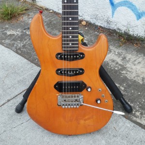 Subway custom stratford USA G&L Body circa 1980 22 fret neck ebony fret board 2 stat pickups with P-90 pickup in bridge phaze reversal push pull pot for middle pickup $400