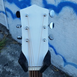 Kay 16: archtop reset neck with custom subway guitars clouds