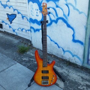 Ibanez active Humbucking bass flame cup $350