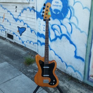 Subway jizzblaster bass styled like 63 Danelectro large scale bass although a Fender neck - 2 tubes with series parallel + phaze reverse push pull pots $600