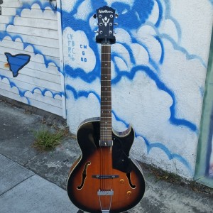 Washburn HB15C like Gibson L4C acoustic with floating pickup $400