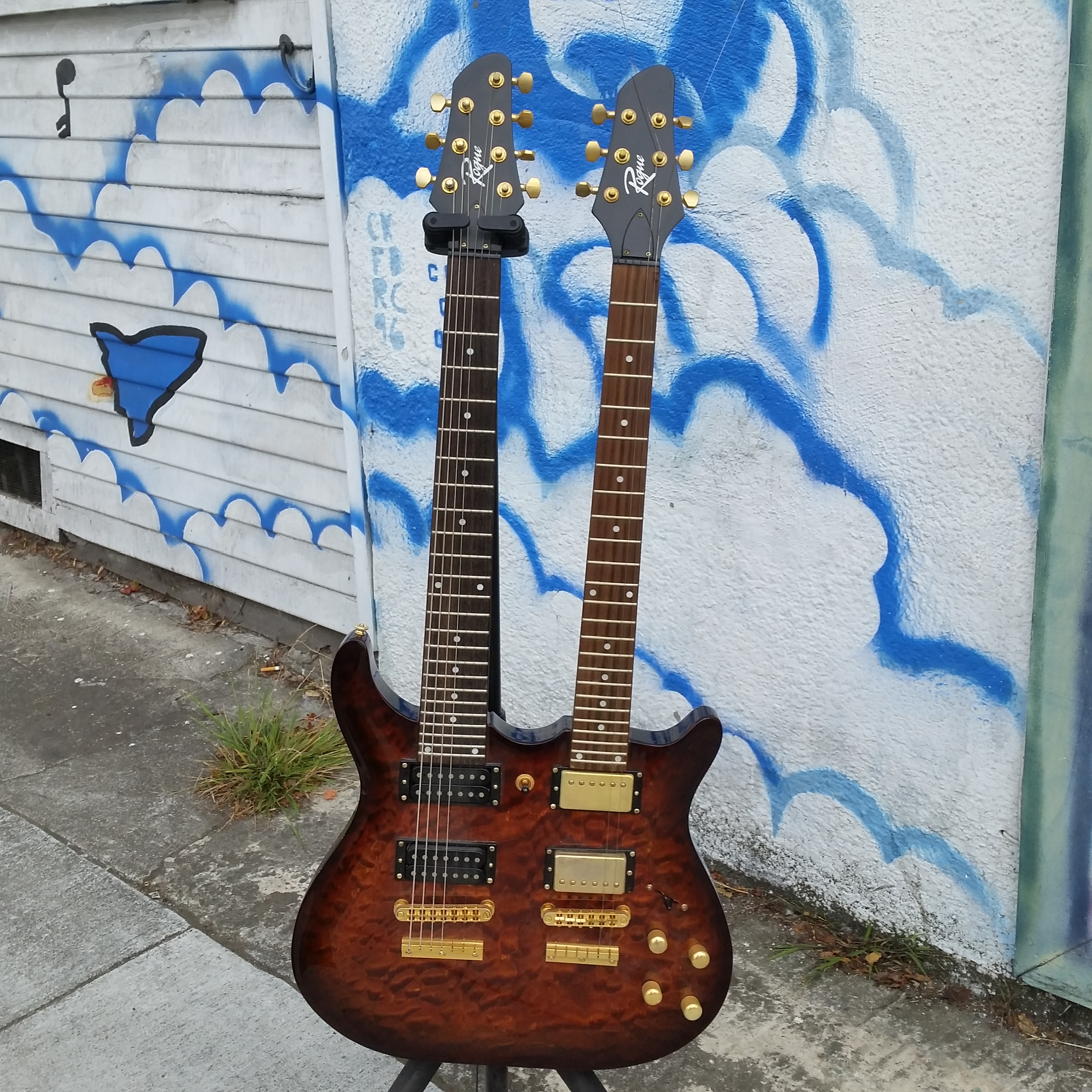 Weird and useless fancy 6 sting and 7 string double neck could be 6 string and 12 string $600